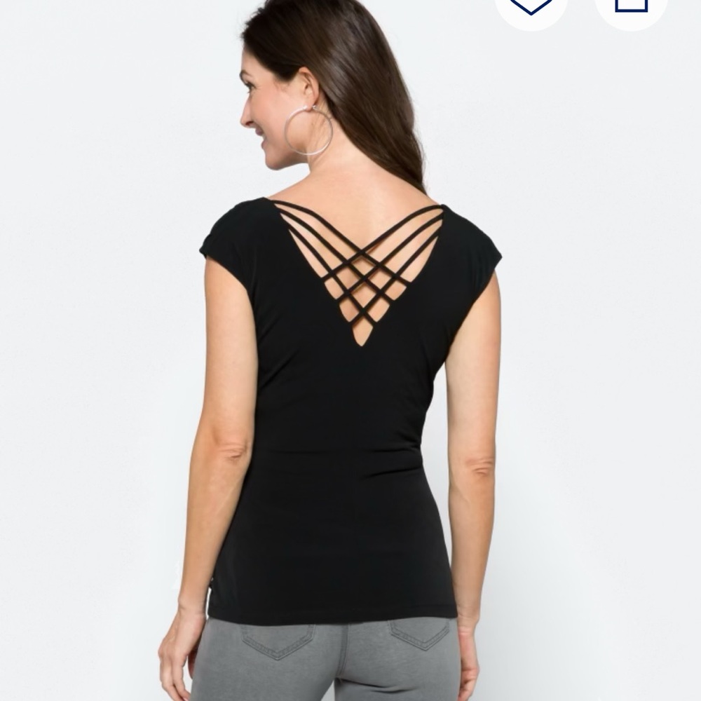 Women's Black Strappy Back Top